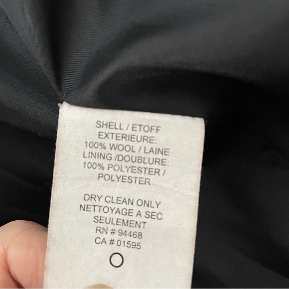 Vintage 100% Wool Classic Chic Double Breasted Pea Coat Black Size - Picture 8 of 9